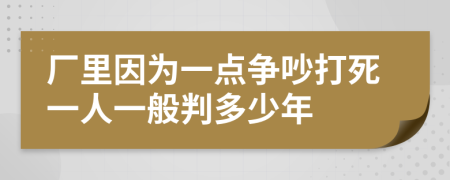 厂里因为一点争吵打死一人一般判多少年