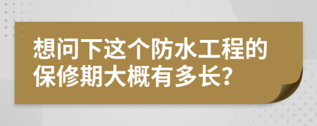 想问下这个防水工程的保修期大概有多长？