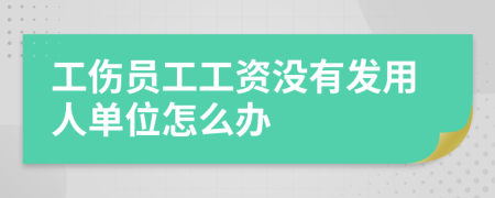 工伤员工工资没有发用人单位怎么办