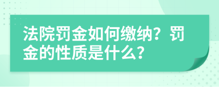 法院罚金如何缴纳？罚金的性质是什么？