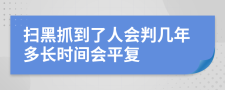 扫黑抓到了人会判几年多长时间会平复