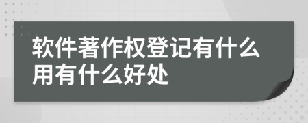 软件著作权登记有什么用有什么好处