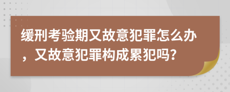 缓刑考验期又故意犯罪怎么办，又故意犯罪构成累犯吗？