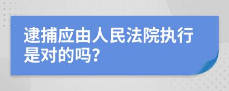 逮捕应由人民法院执行是对的吗？