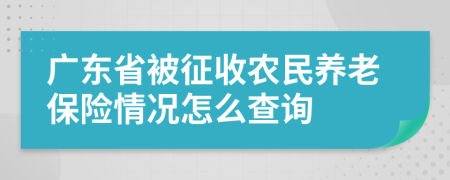 广东省被征收农民养老保险情况怎么查询