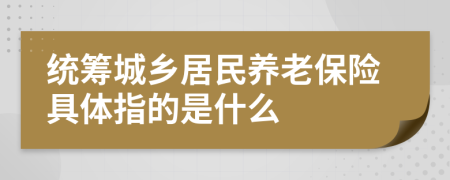 统筹城乡居民养老保险具体指的是什么