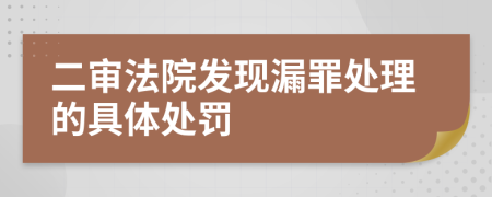 二审法院发现漏罪处理的具体处罚