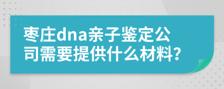 枣庄dna亲子鉴定公司需要提供什么材料？