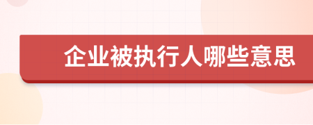 企业被执行人哪些意思