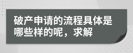 破产申请的流程具体是哪些样的呢，求解