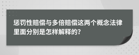 惩罚性赔偿与多倍赔偿这两个概念法律里面分别是怎样解释的？