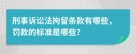 刑事诉讼法拘留条款有哪些，罚款的标准是哪些？