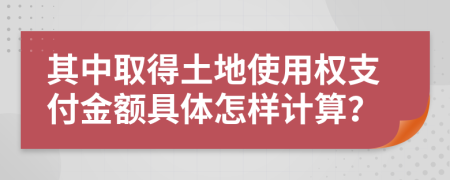 其中取得土地使用权支付金额具体怎样计算？