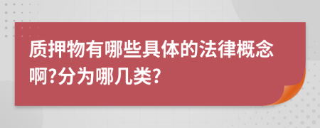 质押物有哪些具体的法律概念啊?分为哪几类?