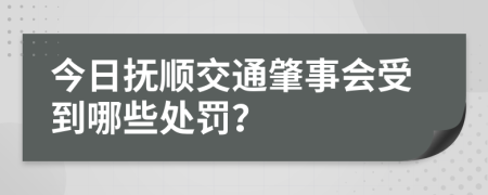 今日抚顺交通肇事会受到哪些处罚？