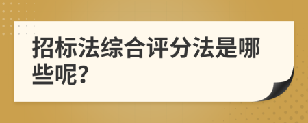 招标法综合评分法是哪些呢？