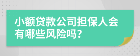 小额贷款公司担保人会有哪些风险吗？