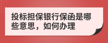 投标担保银行保函是哪些意思，如何办理