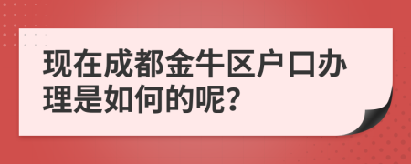 现在成都金牛区户口办理是如何的呢？