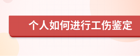 个人如何进行工伤鉴定