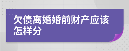 欠债离婚婚前财产应该怎样分