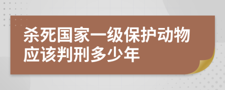 杀死国家一级保护动物应该判刑多少年