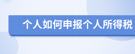 个人如何申报个人所得税