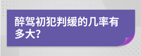 醉驾初犯判缓的几率有多大？