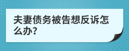 夫妻债务被告想反诉怎么办？