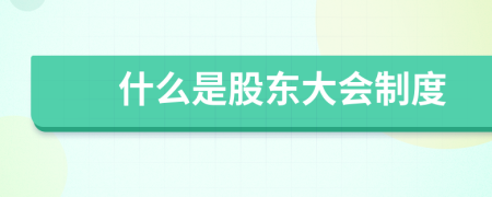什么是股东大会制度