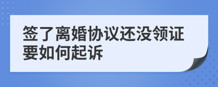 签了离婚协议还没领证要如何起诉