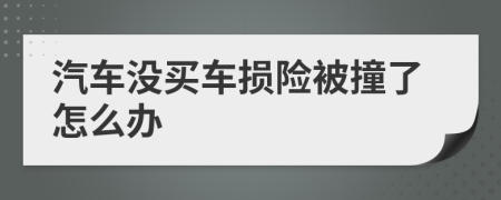 汽车没买车损险被撞了怎么办