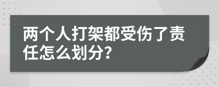 两个人打架都受伤了责任怎么划分？