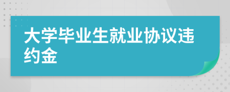 大学毕业生就业协议违约金