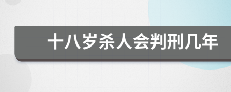 十八岁杀人会判刑几年