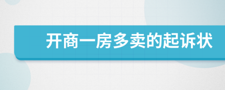 开商一房多卖的起诉状