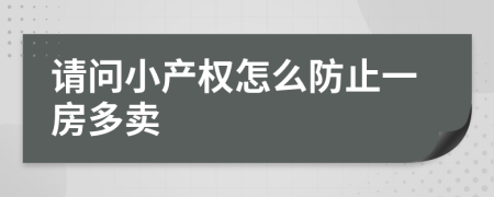 请问小产权怎么防止一房多卖