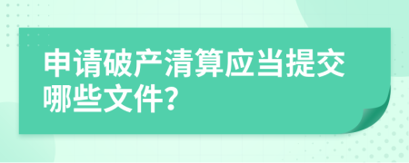 申请破产清算应当提交哪些文件？