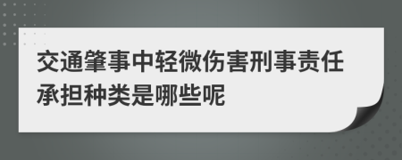 交通肇事中轻微伤害刑事责任承担种类是哪些呢