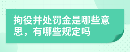 拘役并处罚金是哪些意思，有哪些规定吗