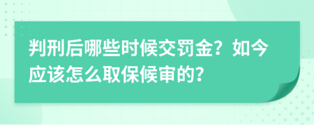 判刑后哪些时候交罚金？如今应该怎么取保候审的？