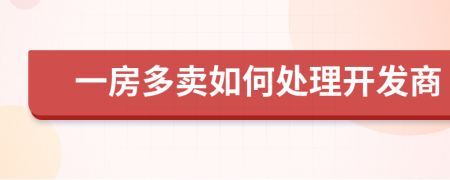 一房多卖如何处理开发商
