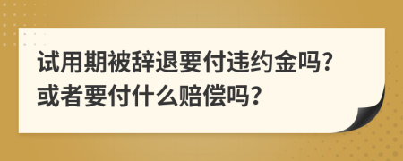 试用期被辞退要付违约金吗?或者要付什么赔偿吗？