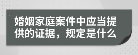 婚姻家庭案件中应当提供的证据，规定是什么