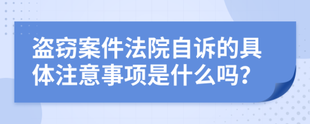 盗窃案件法院自诉的具体注意事项是什么吗？