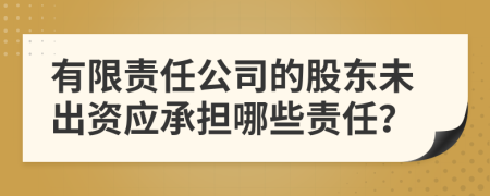 有限责任公司的股东未出资应承担哪些责任？