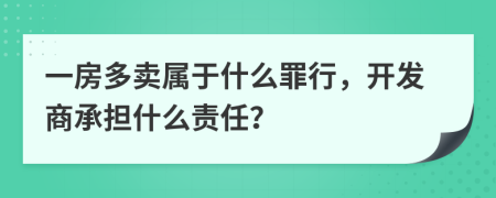 一房多卖属于什么罪行，开发商承担什么责任？