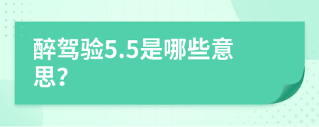 醉驾验5.5是哪些意思？