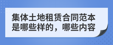 集体土地租赁合同范本是哪些样的，哪些内容