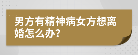 男方有精神病女方想离婚怎么办？